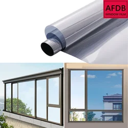 AFDB 35%VLT Silver Window Film Mirrored Reflective Glass Foil House Sticker Heat Control Adhesive Window Tint UV Proof PET Roll