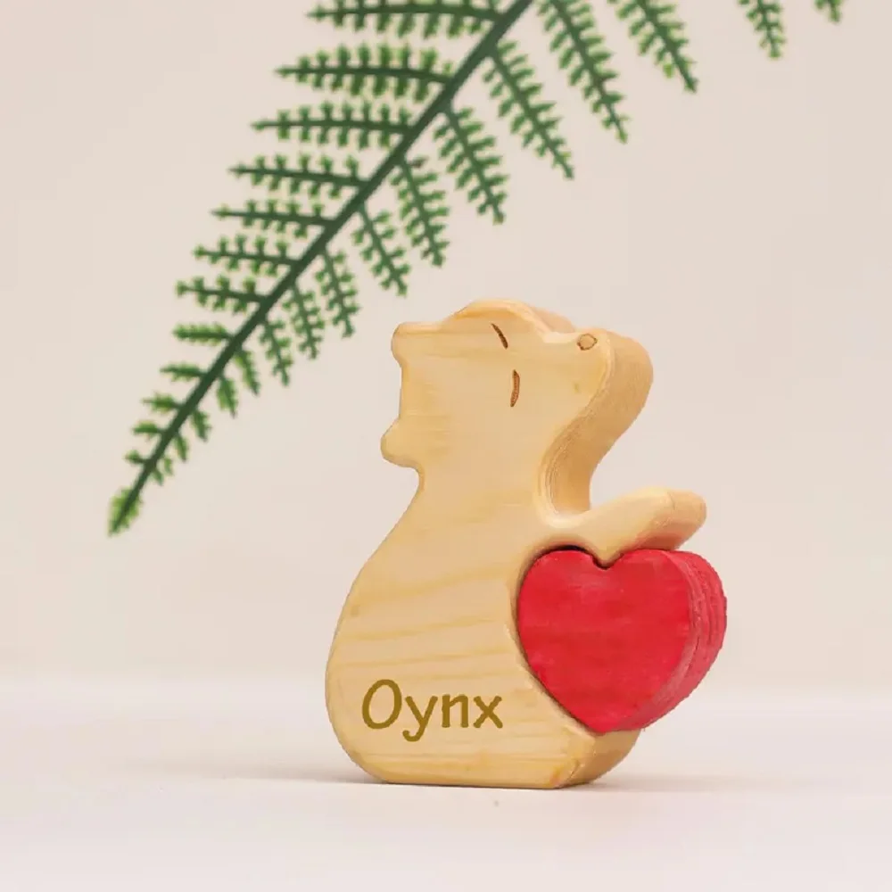 Free Custome Unique Hug Bear Family Puzzle Engraving Animal Sculpture Ornaments Personalized Home Crafts Holiday Birthday Gift
