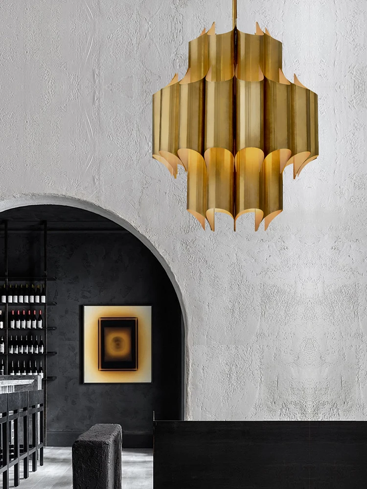 Postmodern Designer Metal Chandelier Restaurant Living Room Art Deco Hanging Lamps for Ceiling
