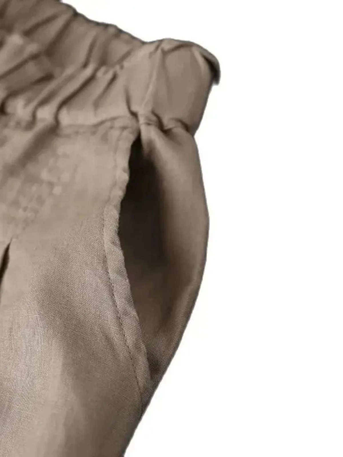 Hoge taille knoopbroek dames kleur casual broek rechte pijp vijfkwart lengte comfortabele pasvorm modieus