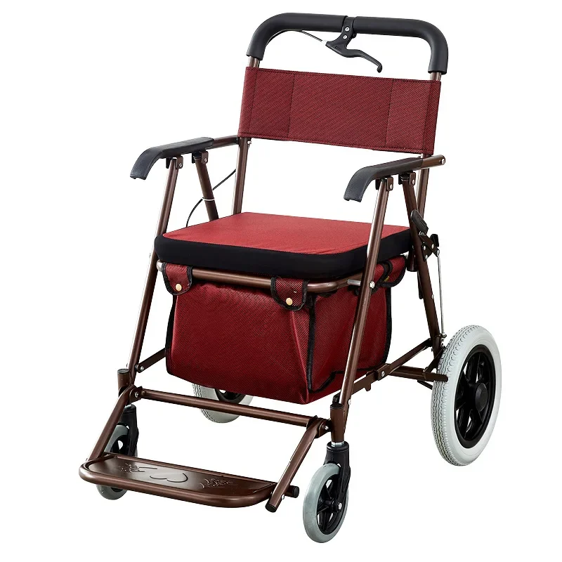 Portable elderly power cart scooter hand push trolley shopping shopping cart elderly four wheels