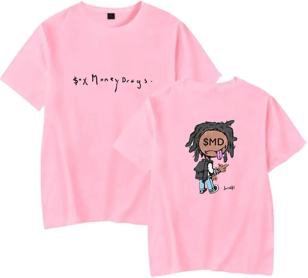 lucki Merch Album SMD Graphic Tshirt for Men/Women Music Fans Hip hop Crewneck Pullovers halajuku Tops