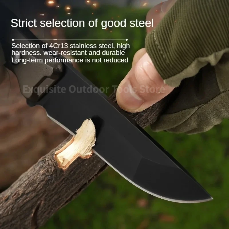 High end aluminum handle small knife, wilderness survival straight knife+sheath, outdoor camping barbecue EDC tool knife