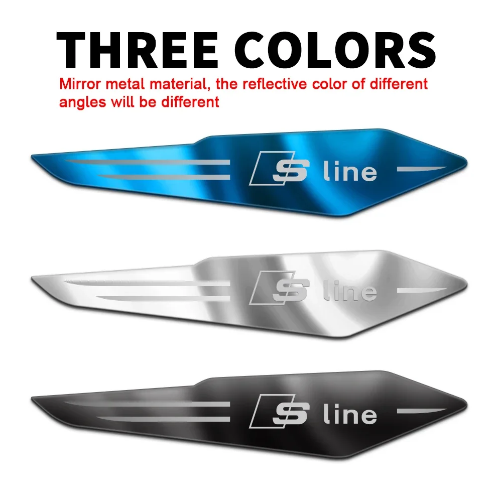 2Pcs 3D Metal Auto Door Car Body Fender Emblems Stickers For Audi A7 A8 A3 A4 A5 A6 TT Q3 Q5 Q7 A1 B5 B6 B7 B8 B9 8P C6 C5 C7 - view 2