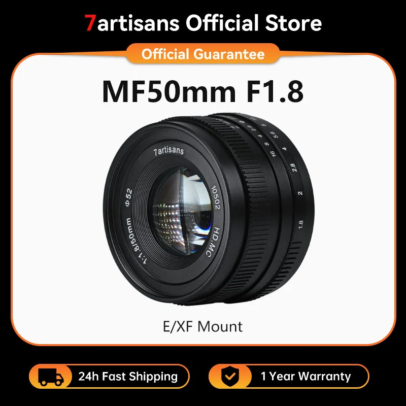 7artisans 50mm F1.8 APS-C Large Aperture Portrait Prime Lens For Sony E A6000 Fujifx X-T4 X-A10 XT30 Micro 4/3 E-M1 GH1 GH3 G85