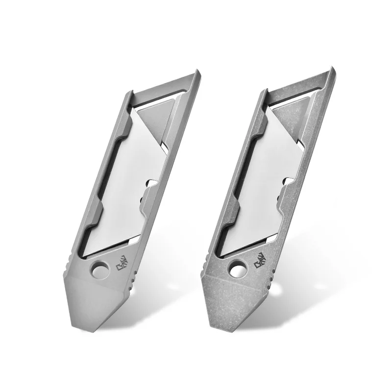 Titanium alloy tool knife, outdoor portable EDC hidden blade self-defense telescopic knife utility knife paper cutter