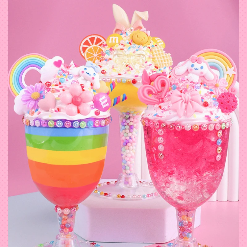 DIY Faux Dessert Craft Kit Mini Ice Cream & Fruit Drink Models Creative Party Treat Toys for Kids & Adults