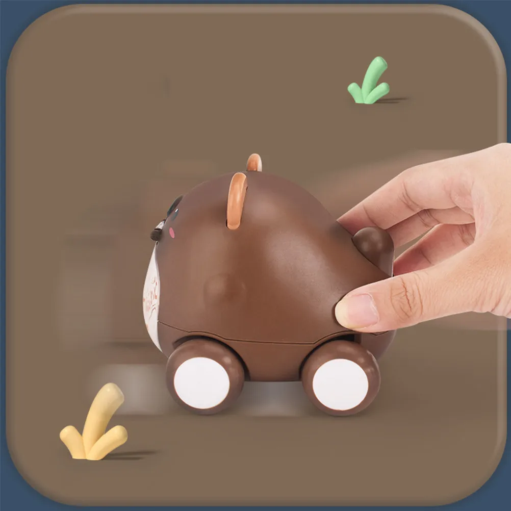 Kids Pull-Back Vehicle Car Adorable Bear Shape Educational Catapult Fun Miniature Vehicle Kids Car Toys Engineering Toy