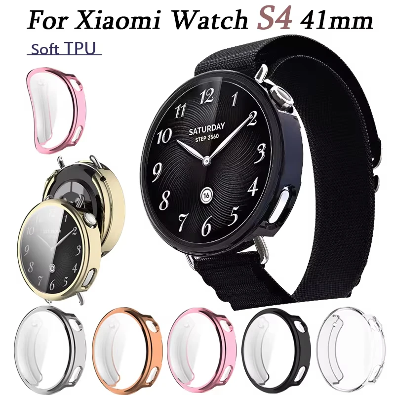 Weiche Voll-TPU-Hülle für Xiaomi Watch S4 41MM Schutzhülle Smartwatch-Schutz für Xiaomi WatchS4 41mm Zubehör