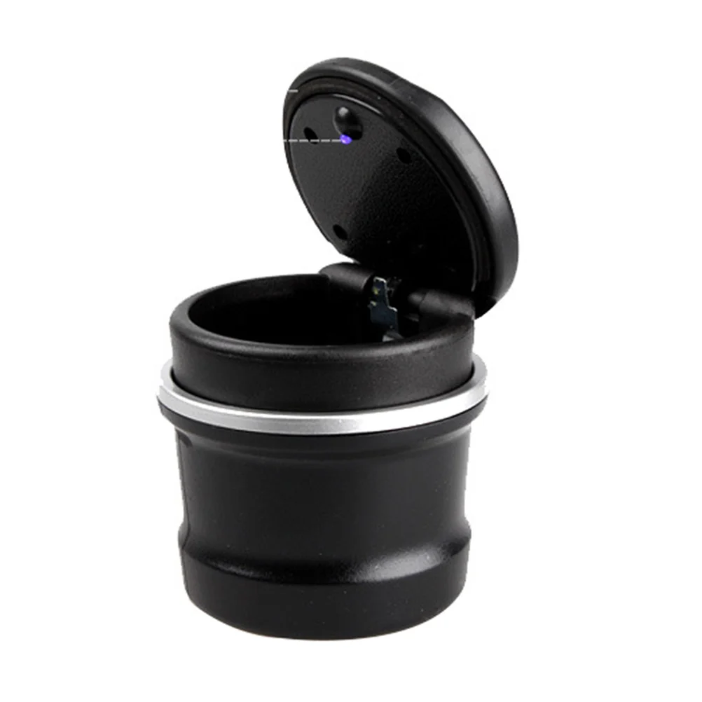 

Led Car With Lid Smoke Proof Compact Ash Container For Vehicle Ashtray Vehicle Home Office Auto Cigarette Holder