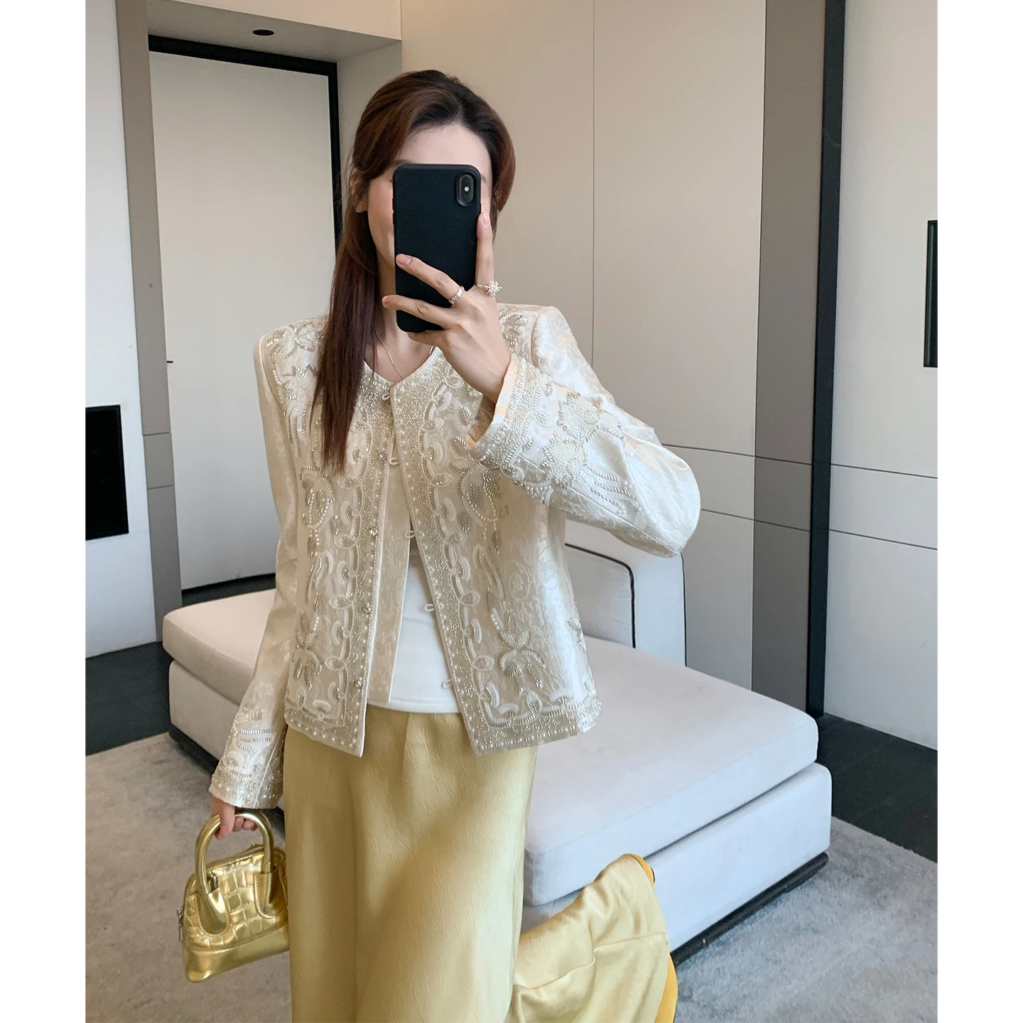 

Elegant Embroidered Short Jacket Women's Premium Style Heavy Work New Chinese Fashion Slimming Personality Small Fragrance Na...