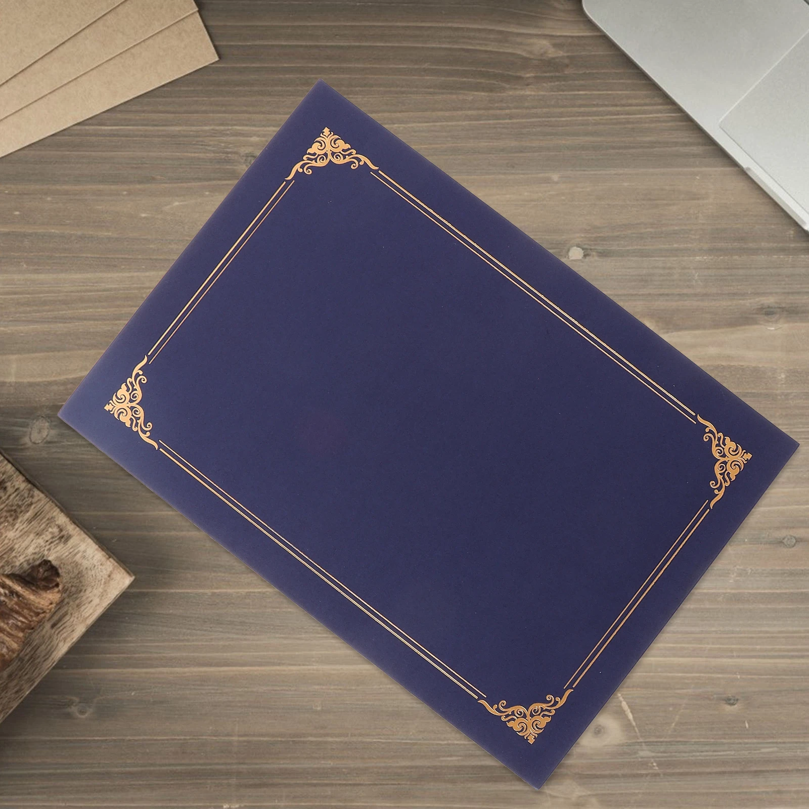 

10 Pcs Blank Gold Stamping Certificate Covers Paper Red Diploma Holder Document Storage Award Presentation Folders Bronzing