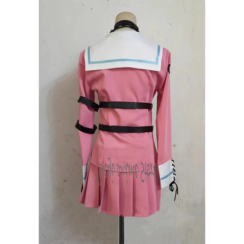 

customized- Anime Iruma Miu Cosplay Costume - Pink Sailor Suit Full Set Women Halloween Party Dress