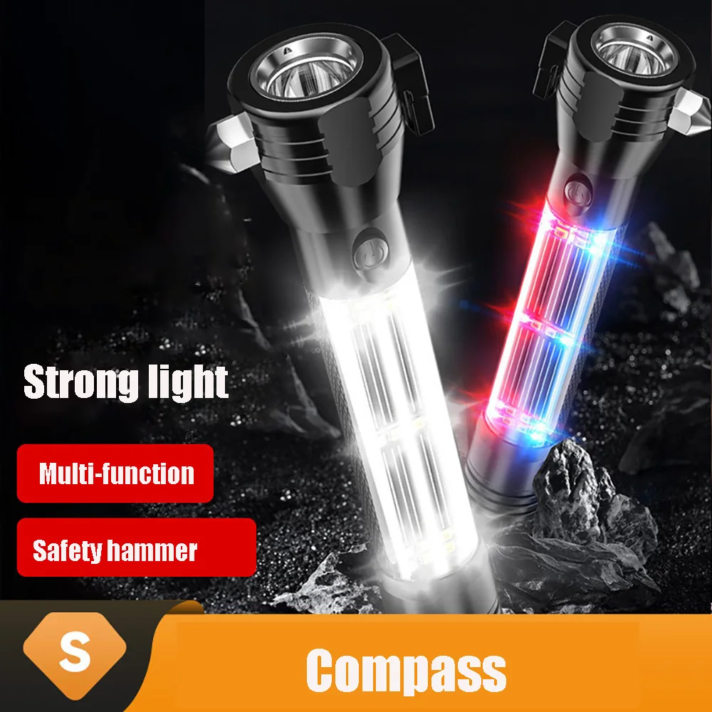 

Multifunctional Flashlight Vehicle Safety Hammer Flashlight Fire Window Breaker Vehicle Maintenance Light Super Bright Working