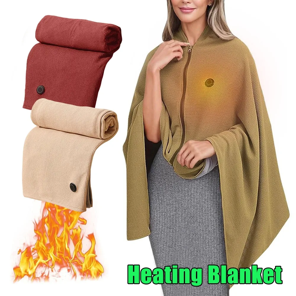 

Graphene Electric Blanket USB Powered Wearable Heated Cape Soft Warm Shawl Throw Office Nap Home Use Low Voltage Safe Heating