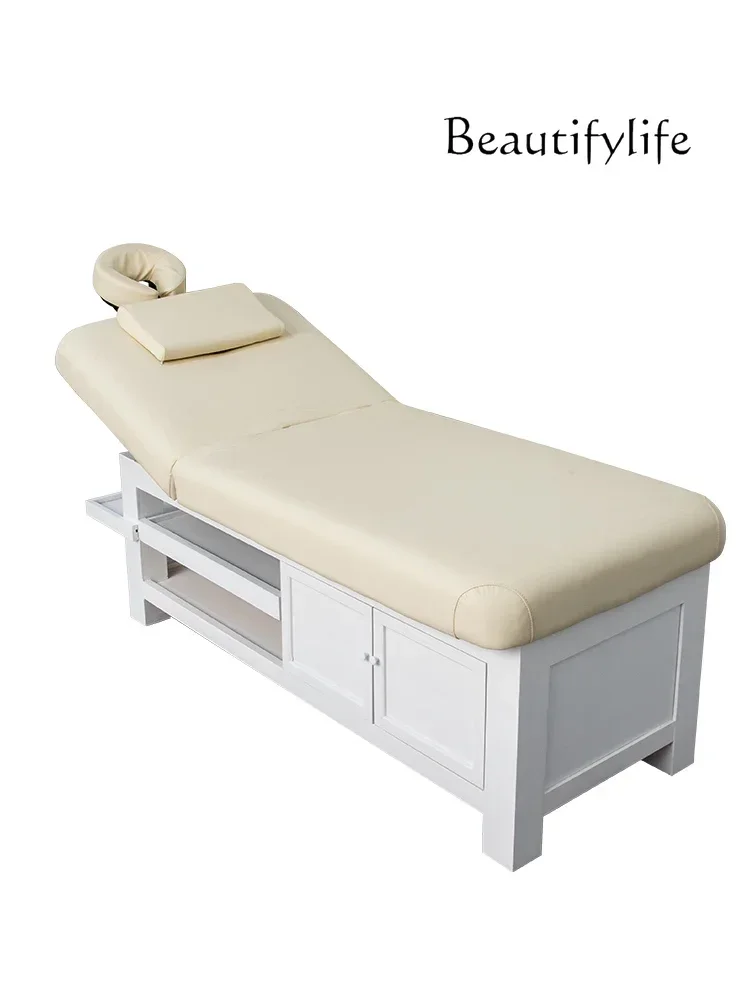 Massage Bed Massage Push Back Multifunctional Locker Solid Wood Bed Physiotherapy Bed Full Body Massage Couch