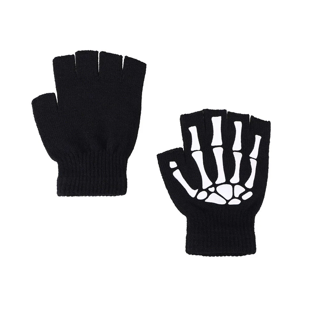 

1pcs Halloween Fingerless Warm Winter Party Luminous Breathable Halloween Gloves Party Cycling Winter Gloves