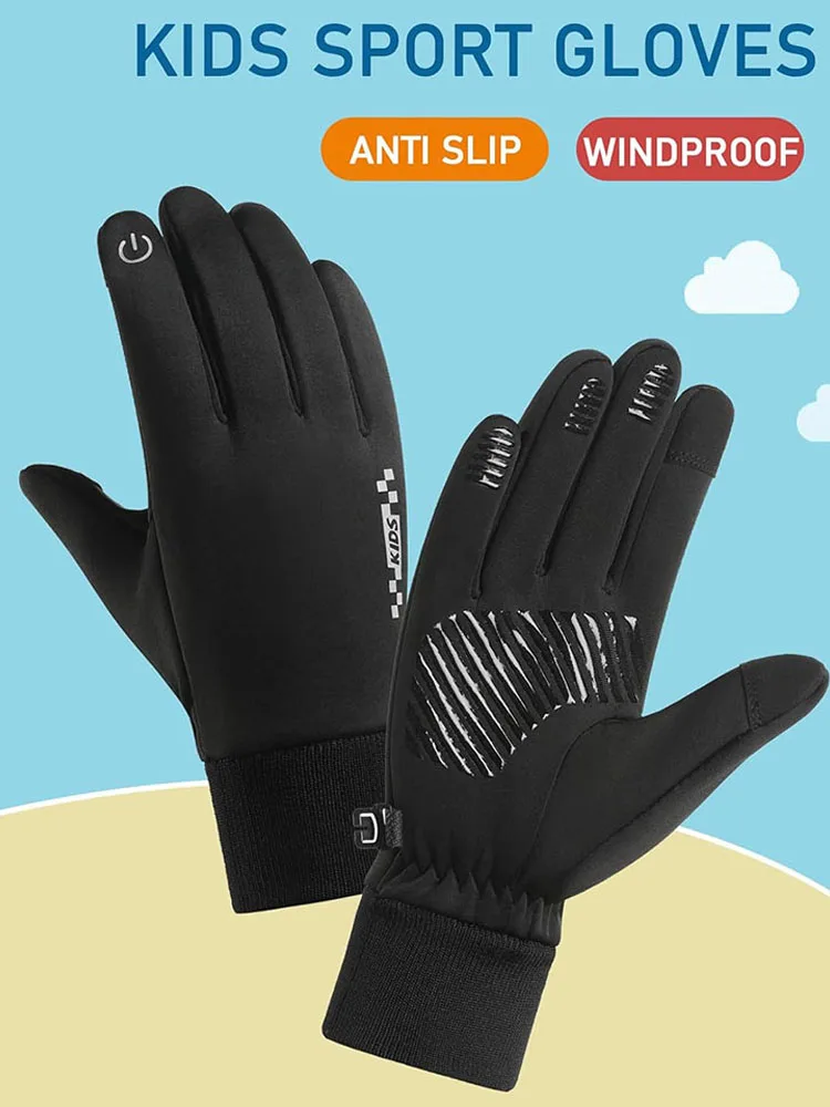 AliExpress GTUBIKE Kids Winter Gloves,Touchscreen Anti-Slip Kids Cycling Gloves for Kids Boys Girls, Lightweight Gloves for Running Cycling