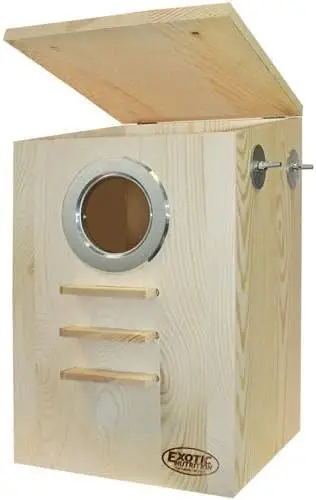 

Squirrel Nest Box with Hinged Lid and Perching Ledge for Small Pets and Birds