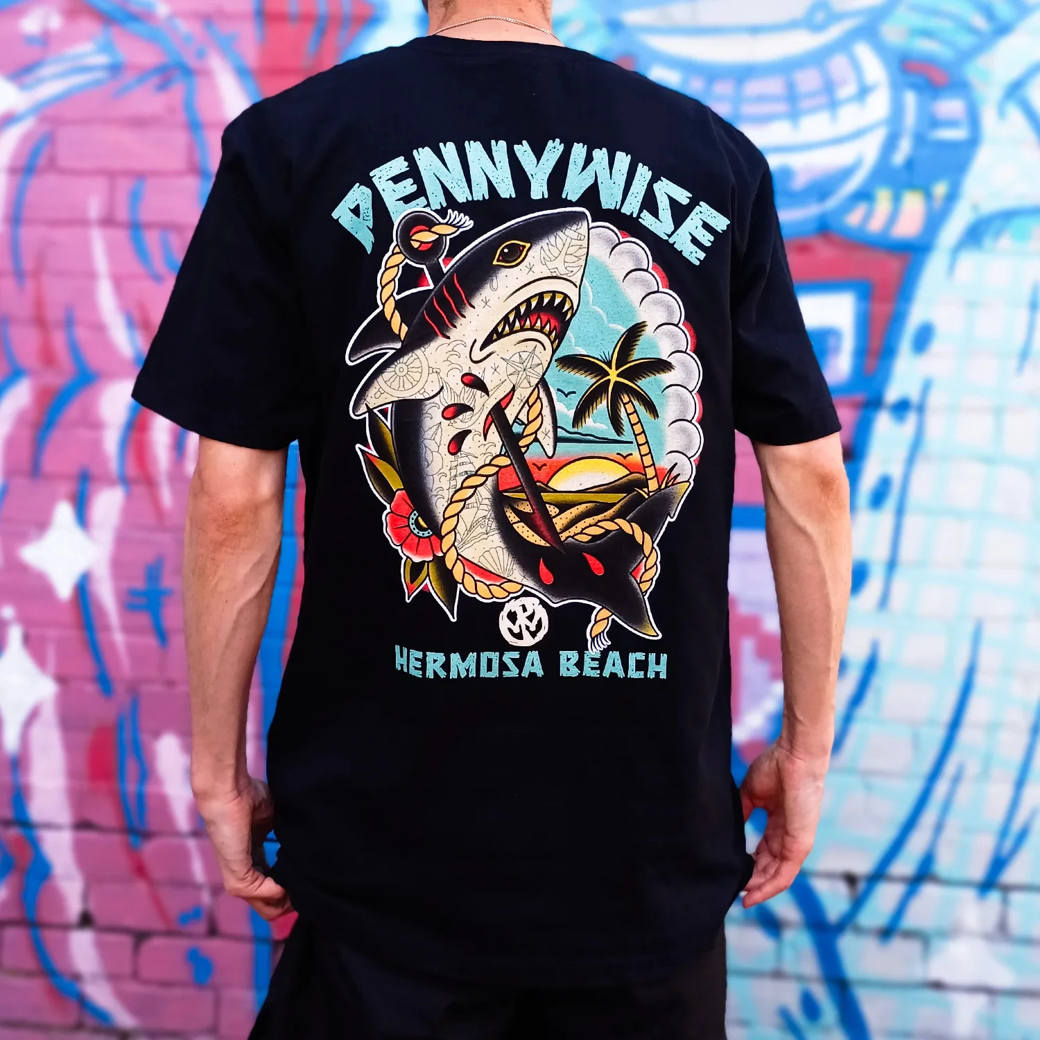 Nova Camiseta de Algodão Preta da Banda Americana de Punk Rock Pennywise para Homens e Mulheres, Moda Vintage Streetwear Unissex Casual de Verão