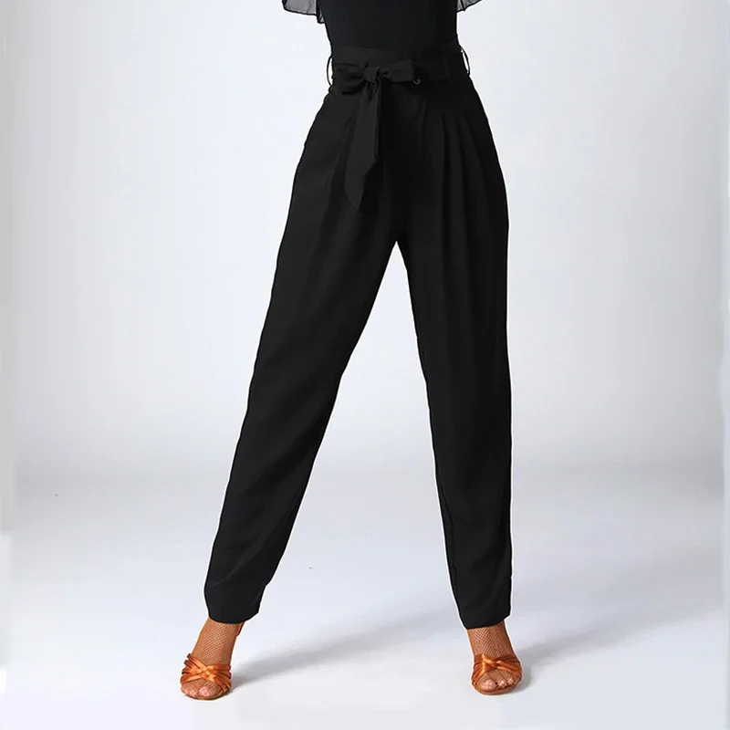 

Брюки для латинских танцев, танцевальный костюм, женский новый низ с высокой талией, женский черный костюм для выступлений, танцевальная одежда, низ, современное использование