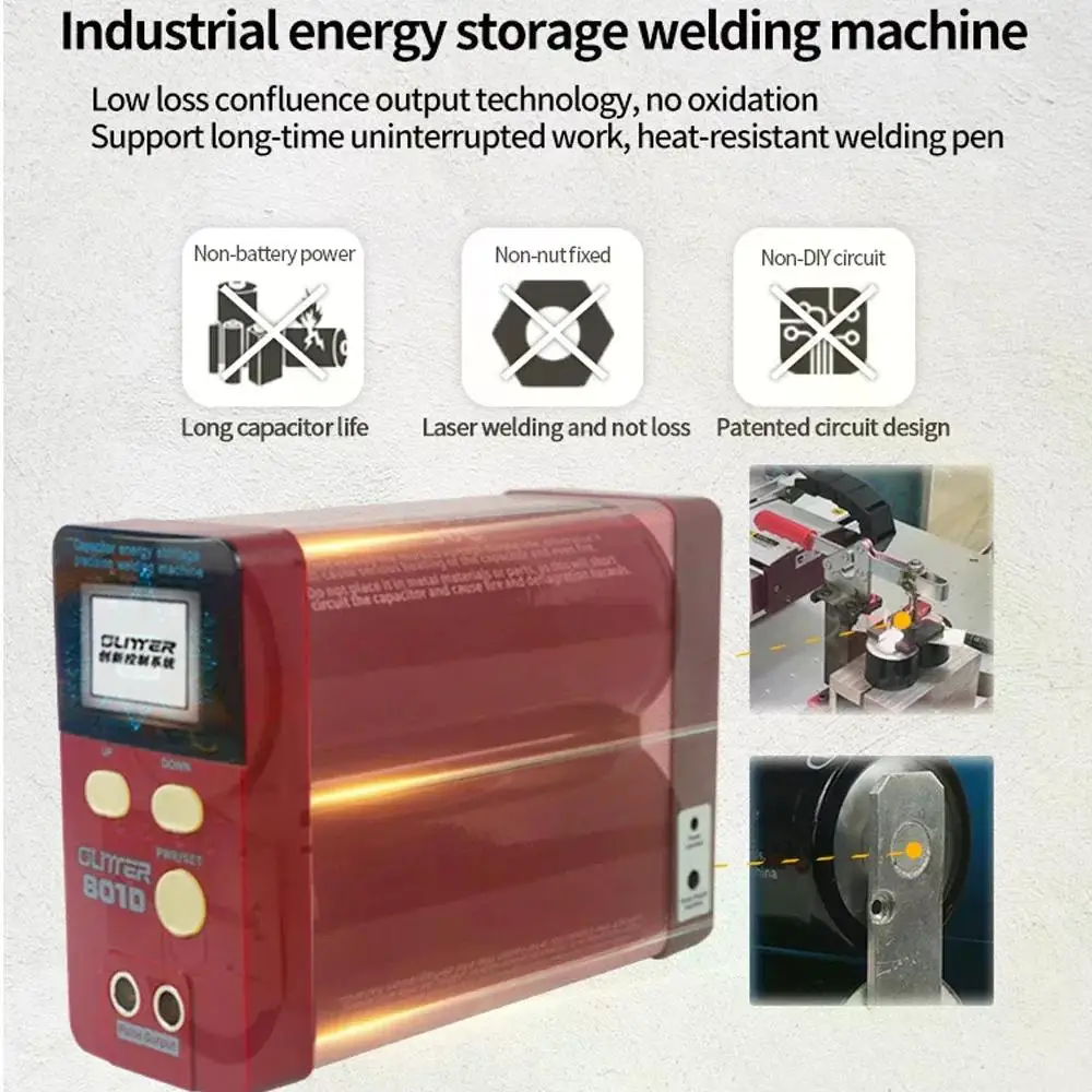 801d Condensator Puntlasser 14.5kw Energieopslag Type Kleine Lasmachine Lifepo4 Batterij 0.5Mm Roestvrij Staal Nikkel Lassen