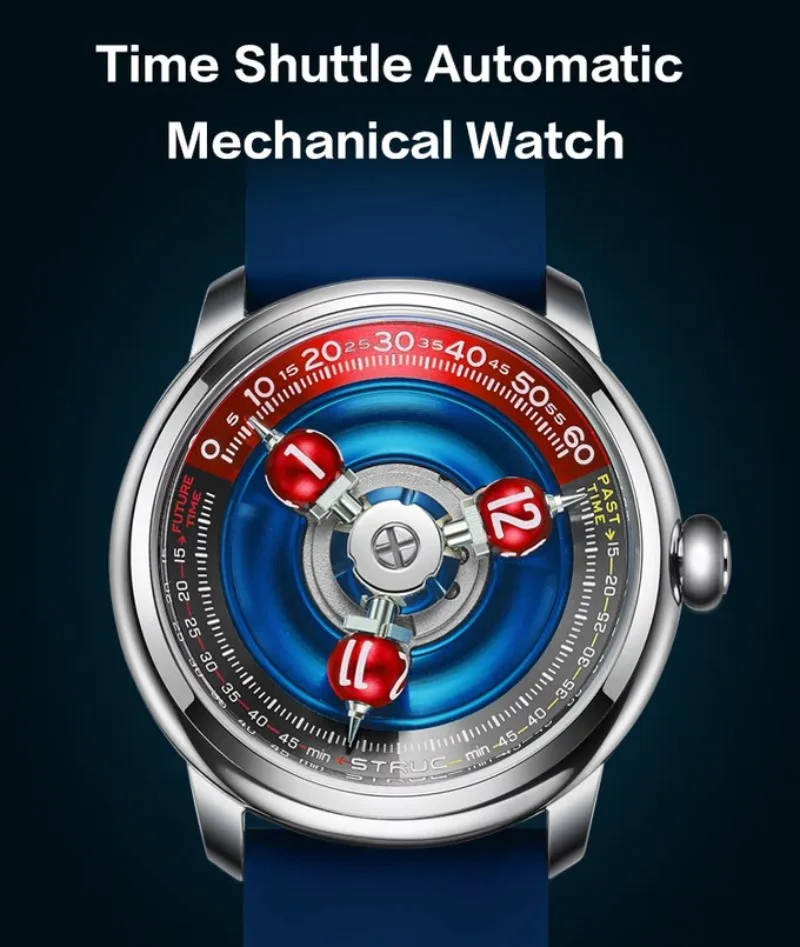 STRUC Time Shuttle Spherical Star Wheel Automatic Mechanical Watch | Half Circle Scale | Super Luminous