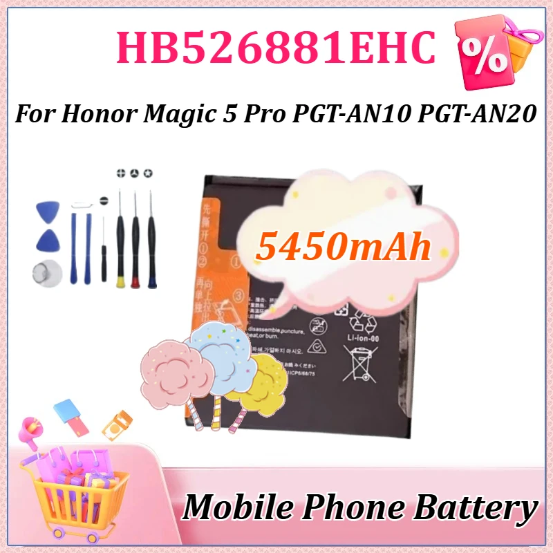 

New 5450mAh HB526881EHC Battery for Honor Magic 5 Pro PGT-AN10 PGT-AN20 Mobile Phone Batteries High Quality Replaceable Battery