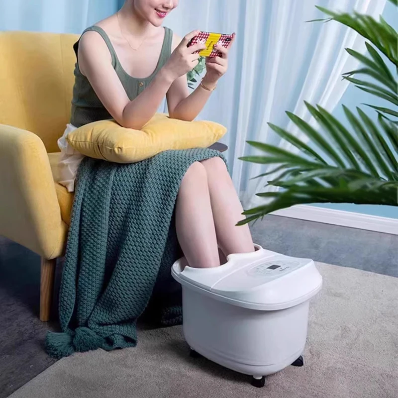 

Глубокая спа-ванна для ног, электрический массажер с подогревом, постоянная температура, режим красного света, пузырьковый режим, высокое замочивание ног, автоматическое управление