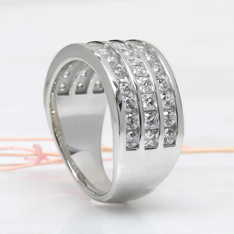 925 Sterling Silver Fashion Women Rings Cubic Zirconia Daily Wear Statement Accessories Wedding Engagement Jewelry Gifts