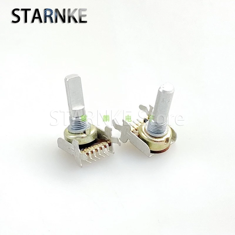 2 Peças Potenciômetro de Controle de Volume Master para Amplificador de Rádio Duplo e Alto-falante, de Alta Qualidade, Tipo 12 A20K, Fila Única, 6 Pinos, Haste de 20MM