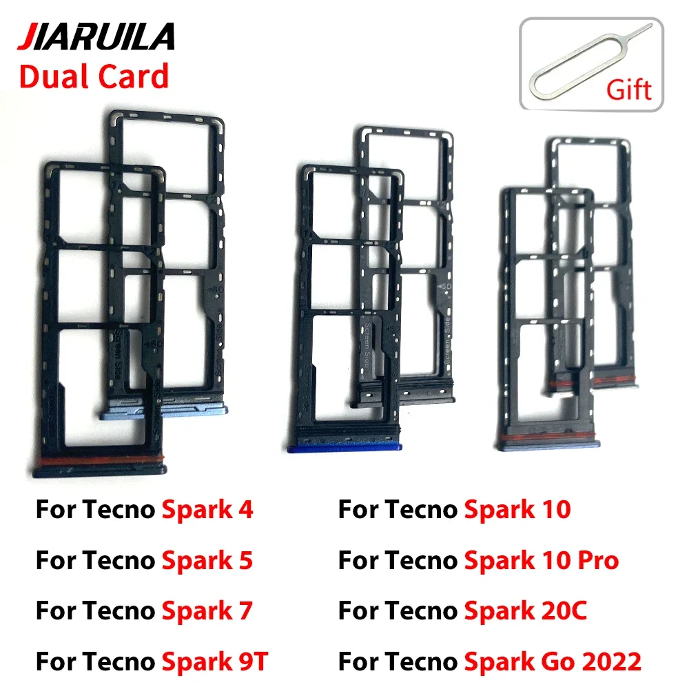 

Новый лоток для SIM-карты, слот для чипа, держатель ящика, запасная часть для infinix Tecno Spark 4 5 7 9T 10 Pro 20C Go 2022