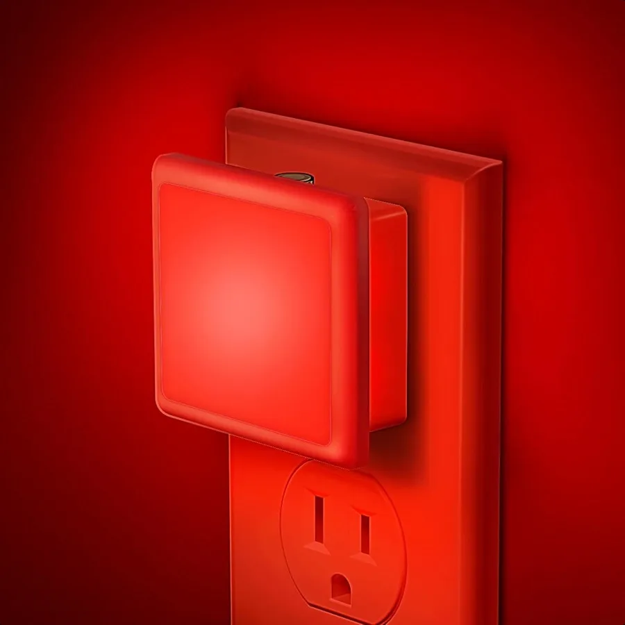 

Красный ночник Красный ночник [2 упаковки] Светодиодный ночник 0,3 Вт с автоматическим датчиком освещенности Ночник с вилкой в стену для спальни Corrid