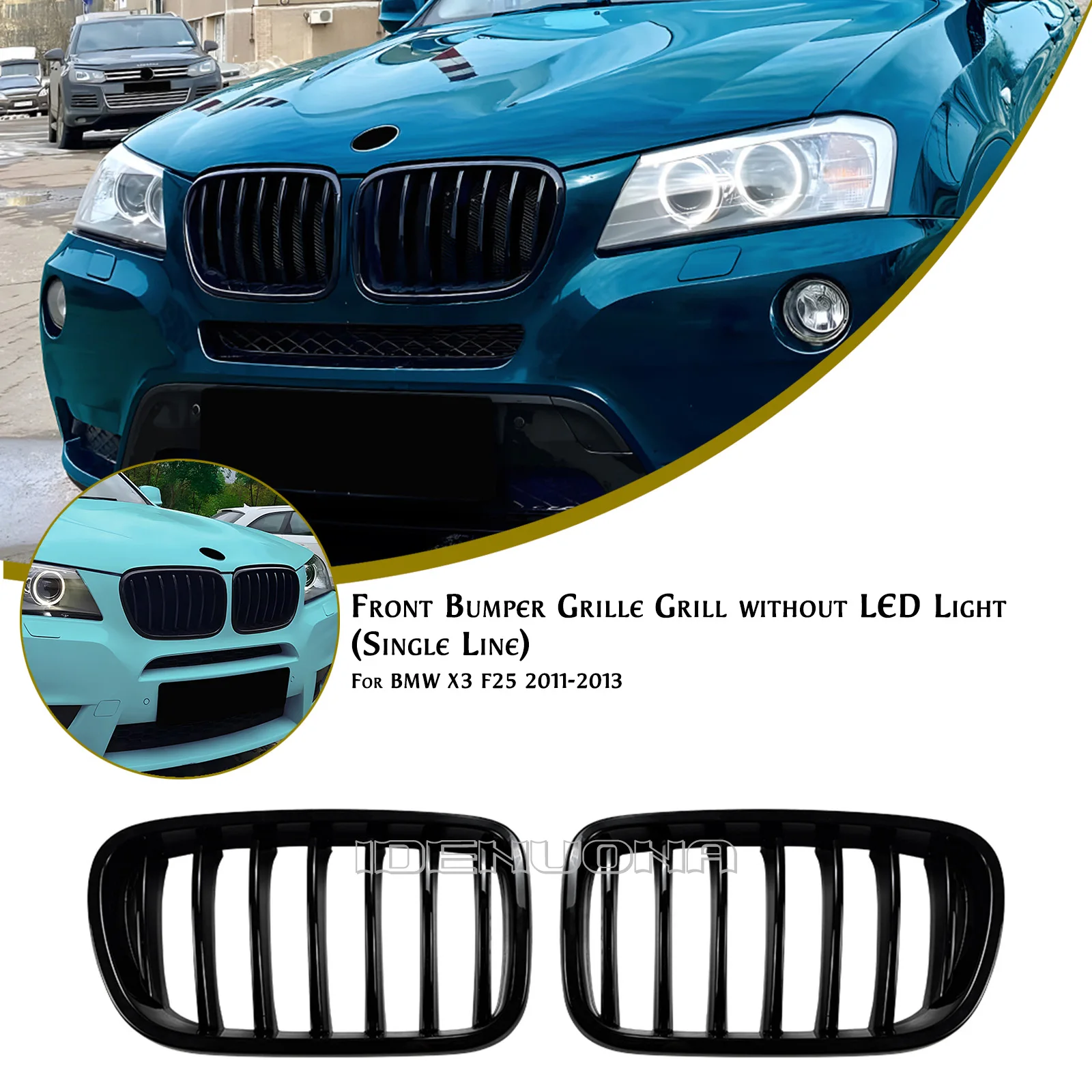 

Car Front Bumper Kidney Grille Intake Hood Grid Racing Grill For BMW X3 F25 2011 2012 2013