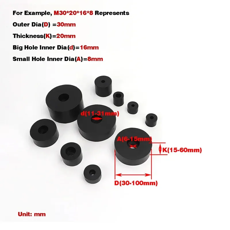 

Rubber Shock Pad High Elastic Large Small Holes Vibration Isolation Mat