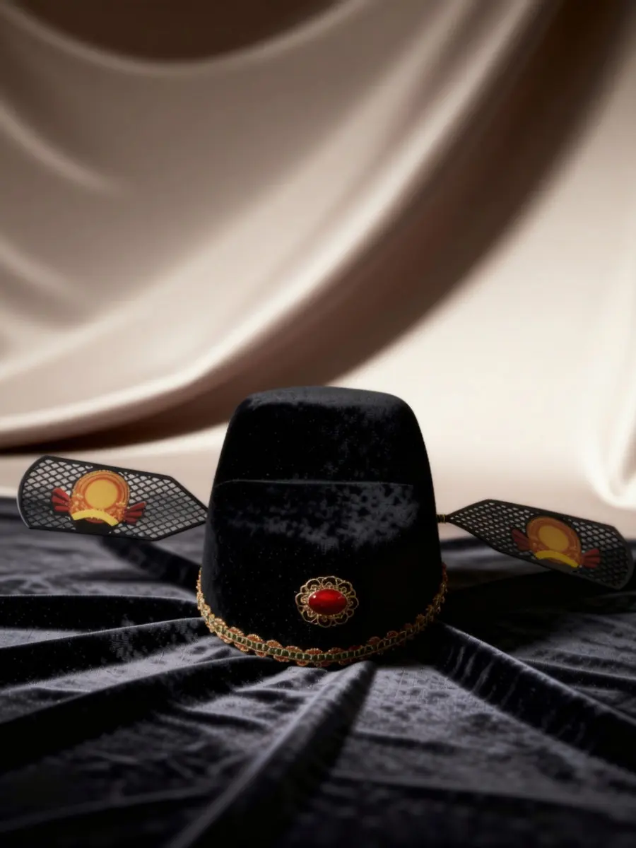 Ancient Chinese Emperor Cosplay Hat Random Color Traditional Style Hat Prop for Party Stage Performance Chinese Emperor Costume