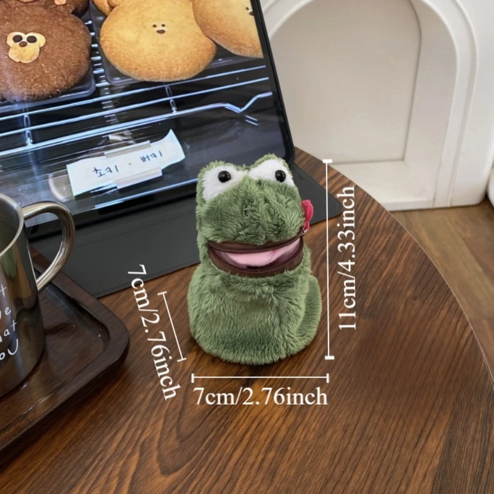 Reißverschluss Kreative Offene Mund Frosch Geldbörse Brieftasche Pelzigen Lustige Frosch Plüsch Geld Tasche Mini Niedlichen Frosch Kopfhörer Tasche Geschenke