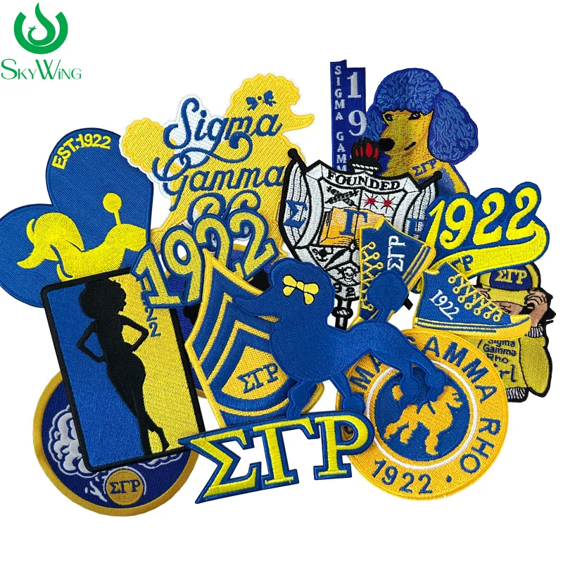 Embroidered Sigma Gamma Rho Sorority Sets, SGRho Soror, Poodle, Sisterhood, 1922 Soror Symbol Poodle Iron on Patch for Jacket