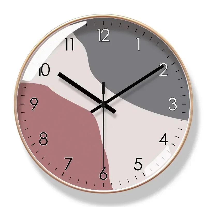 2025 New 10/12/14 Inch Wall Clocks Modern Living Room Decoration Abstract Art Simple Wall Watch Silent Sweep Second Quartz Clock