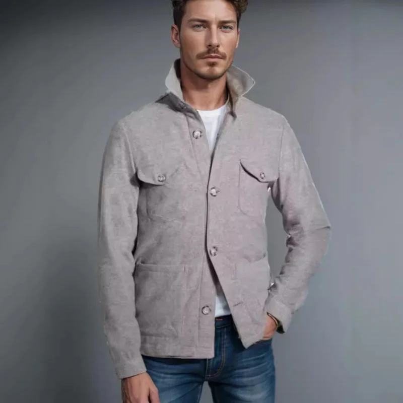 Spring/Autumn jacketTrendy Archaic and Simple British Jacket Men's Coat Spring and Autumn Multi-Pocket Design