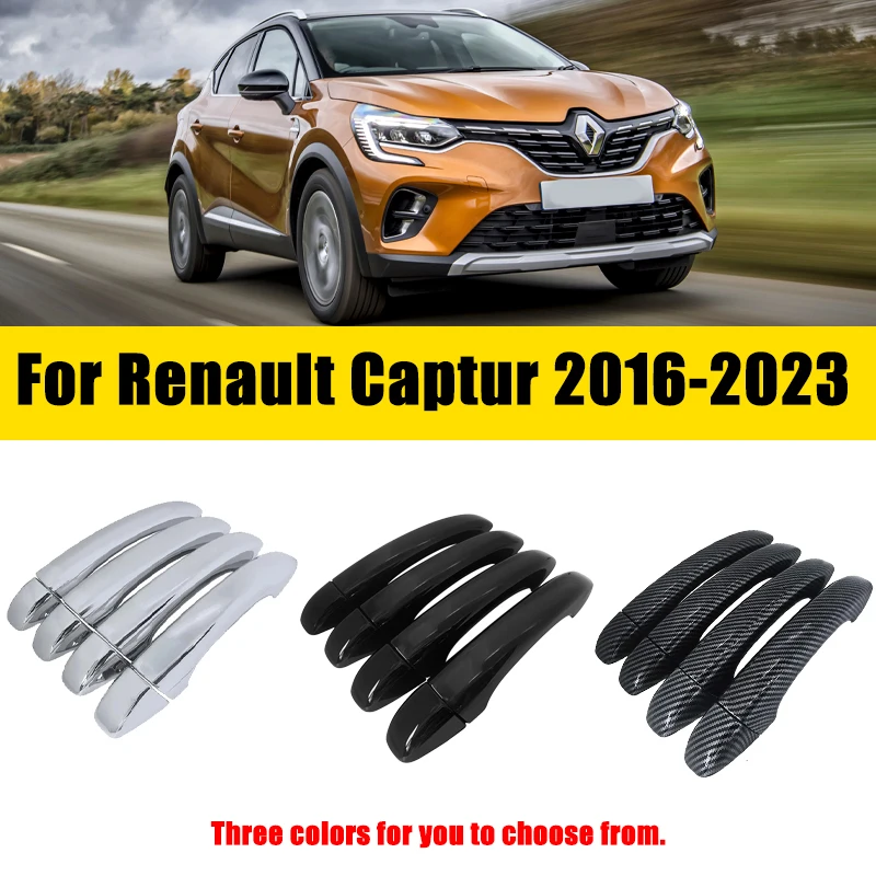 Pokrywa do klamki zestaw wykończeniowy chrom do luksusowego akcesoria do drzwi samochodowego Renault Grand Captur Kaptur HA MK2 2016 ~ 2023