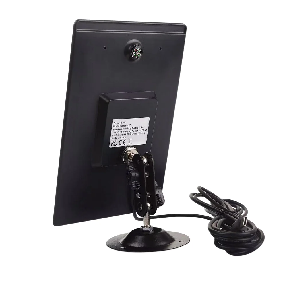 Outdoor Mini Solar Panel 5V Micro USB Port 10Ft Cable Type C 4W Solar Panel Waterproof Compatible With Pihone/eufy Cam/Wyze Cam