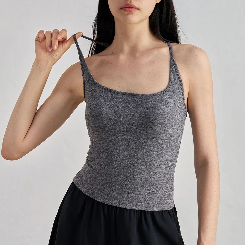 

Women's Nude I-Cut Sports Bra Vest Padded Tight-Fitting Slimming Top – Breathable Activewear for Summer Yoga, Pilates & Fitness