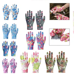Breathable Garden Gloves Printed High Eastic Nylon Work Non-Slip Household Labor Protection Gloves For Mechanic Construction
