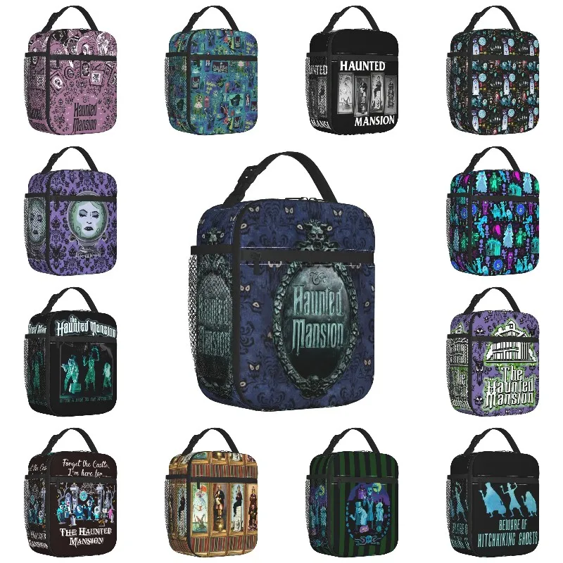 Custom Haunted Mansion Logo Lunch Bag Women Thermal Cooler Insulated Lunch Boxes for Student School