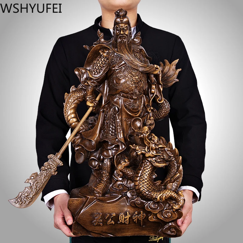 

Chinese Style Guanyunchang Resin Statue Home Living Room Desk Ornaments Housewarming Shop Decoration Crafts Birthday Present