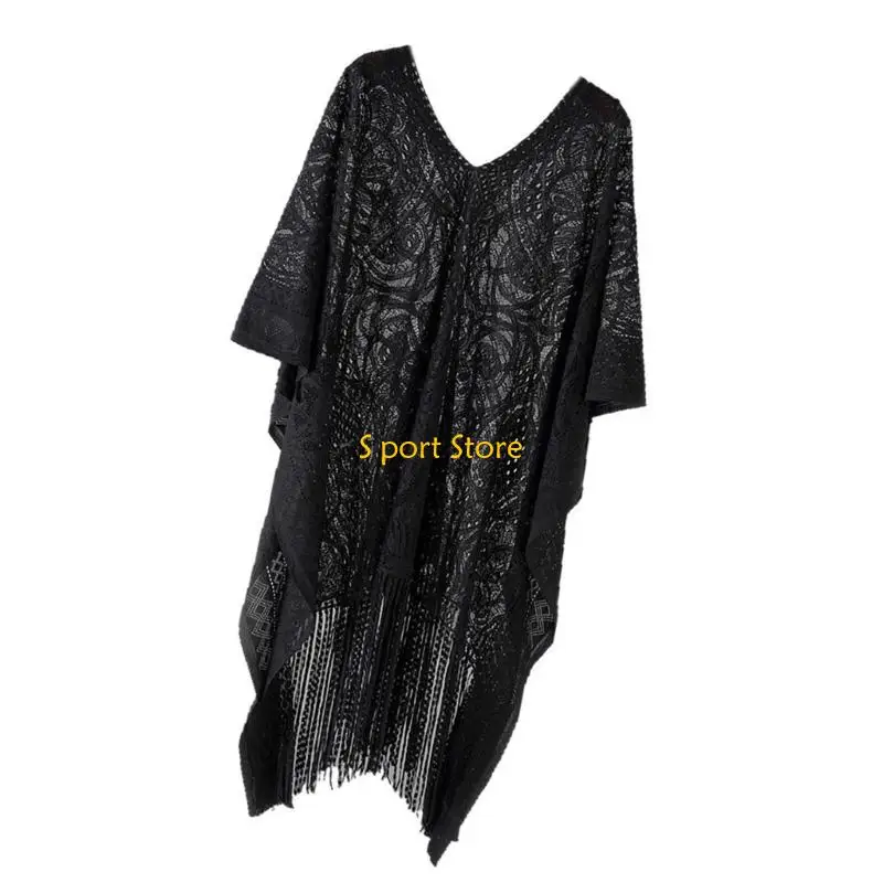 U2JB 여성 수영복 커버 업 단색 해변 드레스 중공 해변 커버 업