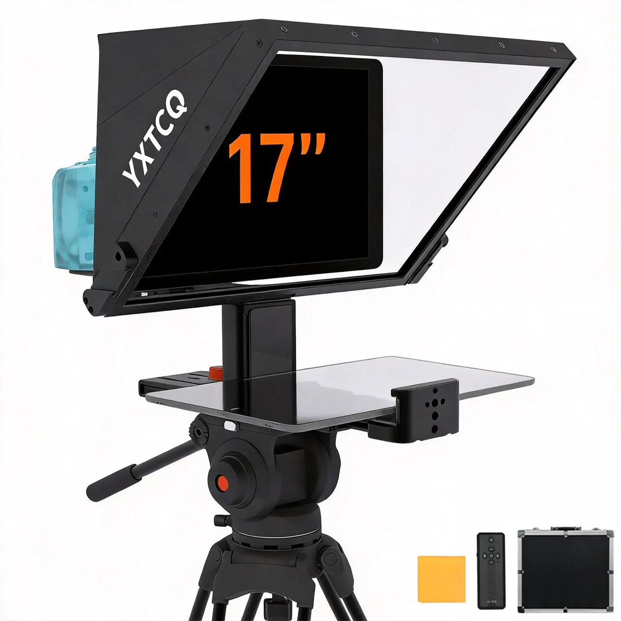 YXTCQ New Upgraded JY17 Professional Teleprompter Magnetic Sunshade AI Voice Sync Dual Cold Shoe Prompter for Live Streaming