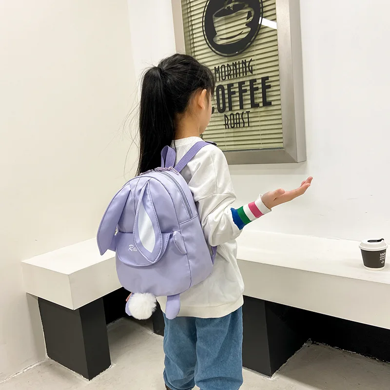 Mochila de coelho personalizada com nome bordado para crianças, Saco de escola bonito dos desenhos animados, Saco de Páscoa personalizado para bebê