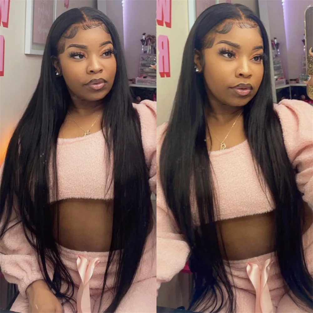 28 30 Inch Straight Lace Front Wigs Human Hair 180% Density 13x4 with Baby Hair Brazilian Lace Frontal Wigs for Women